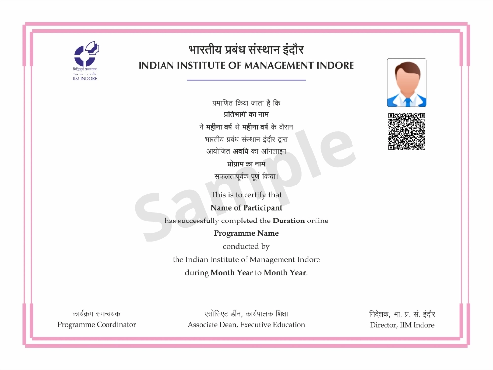 IIM Indore Sample Certificate
